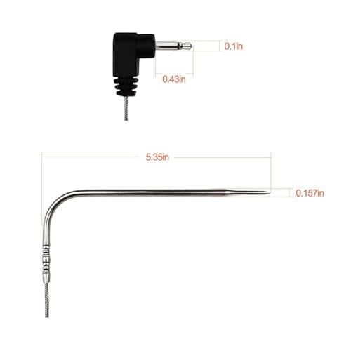 TM08 2 Pack Temperature Meat Probe Replacement TP04, TP06, TP06S, Black+Orange gallery