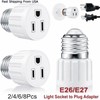 E26/E27 Light Socket to Plug Adapter 2/3 Prong Light Bulb Outlet Adapter 1 Pcs gallery