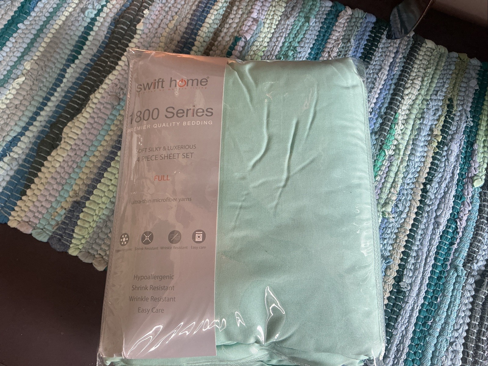 Swift Home 1800 Series 4 Piece Set Full Size Seafoam 916003 Microfiber A36 gallery