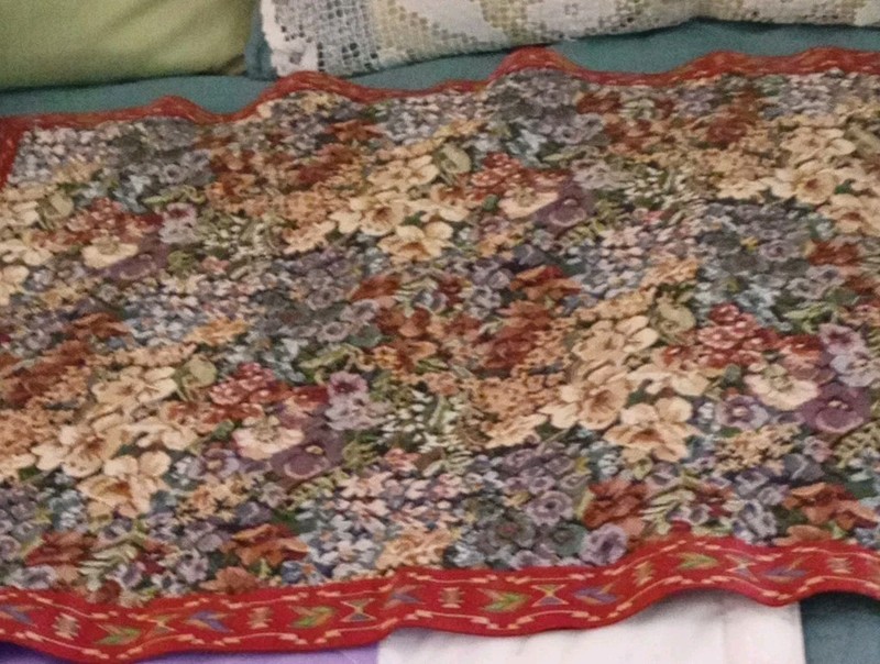 Floral Multicolor Rectangular Pillow/Cushion Top 25"x30" Upholstery, No Closure. gallery