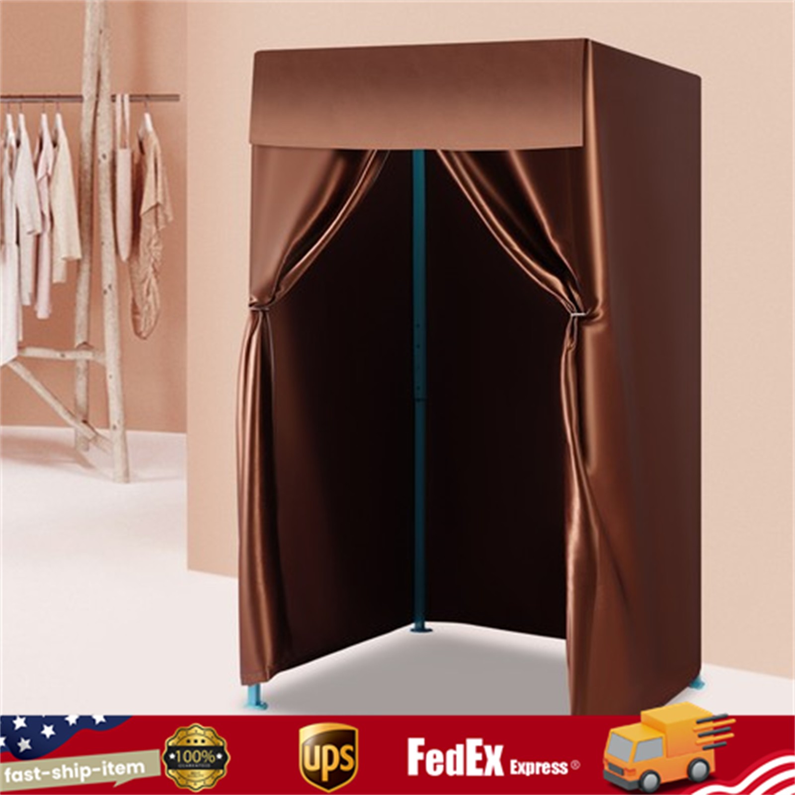 Portable Clothing Store Fitting Room, Foldable Changing Room with Curtain gallery