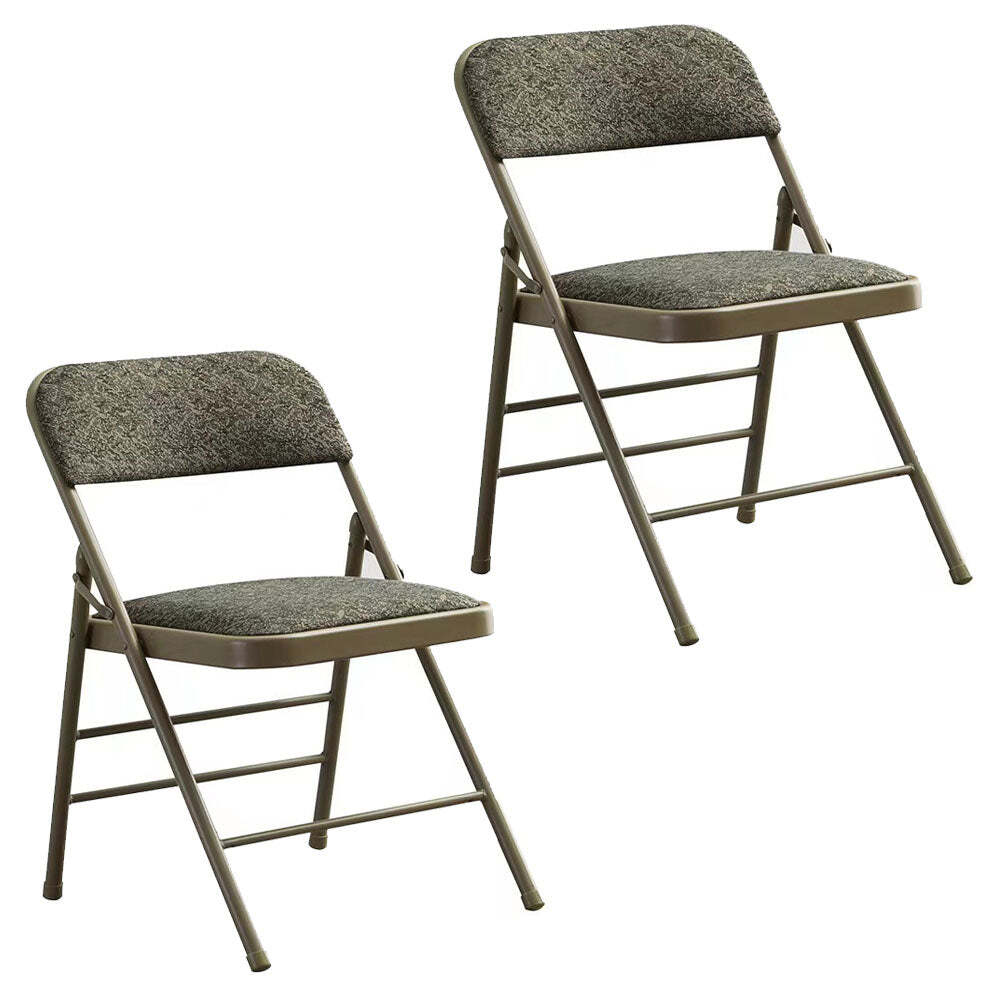 2 PACK STEEL FRAME PADDED FOLDING CHAIR(FABRIC GREY) gallery