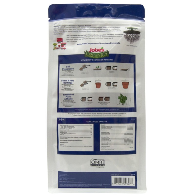Jobes 9627 Solid Granular 3-5-4 Annuals and Perennials Plant Food 4 lbs. gallery