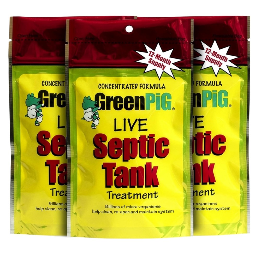 12 Pack Septic Tank Treatment Packets - 3- Supply for Odor & Clog Prevention