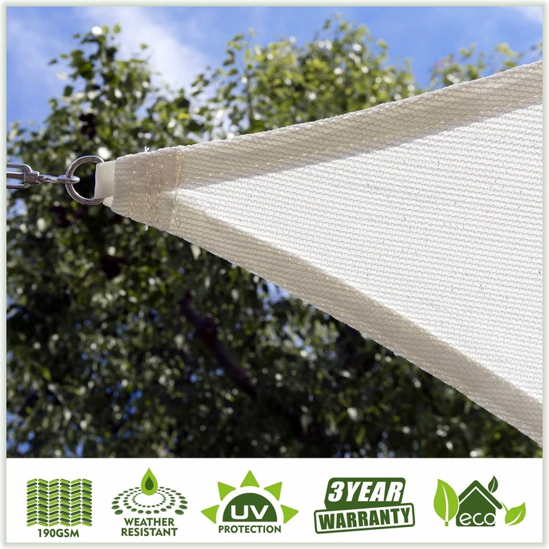 ColourTree White Custom Size Triangle Sun Shade Sail Canopy Fabric Outdoor Patio gallery