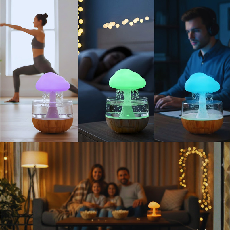 Rain Cloud Essential Oil Diffuser Humidifier 7 Color LED Light gallery