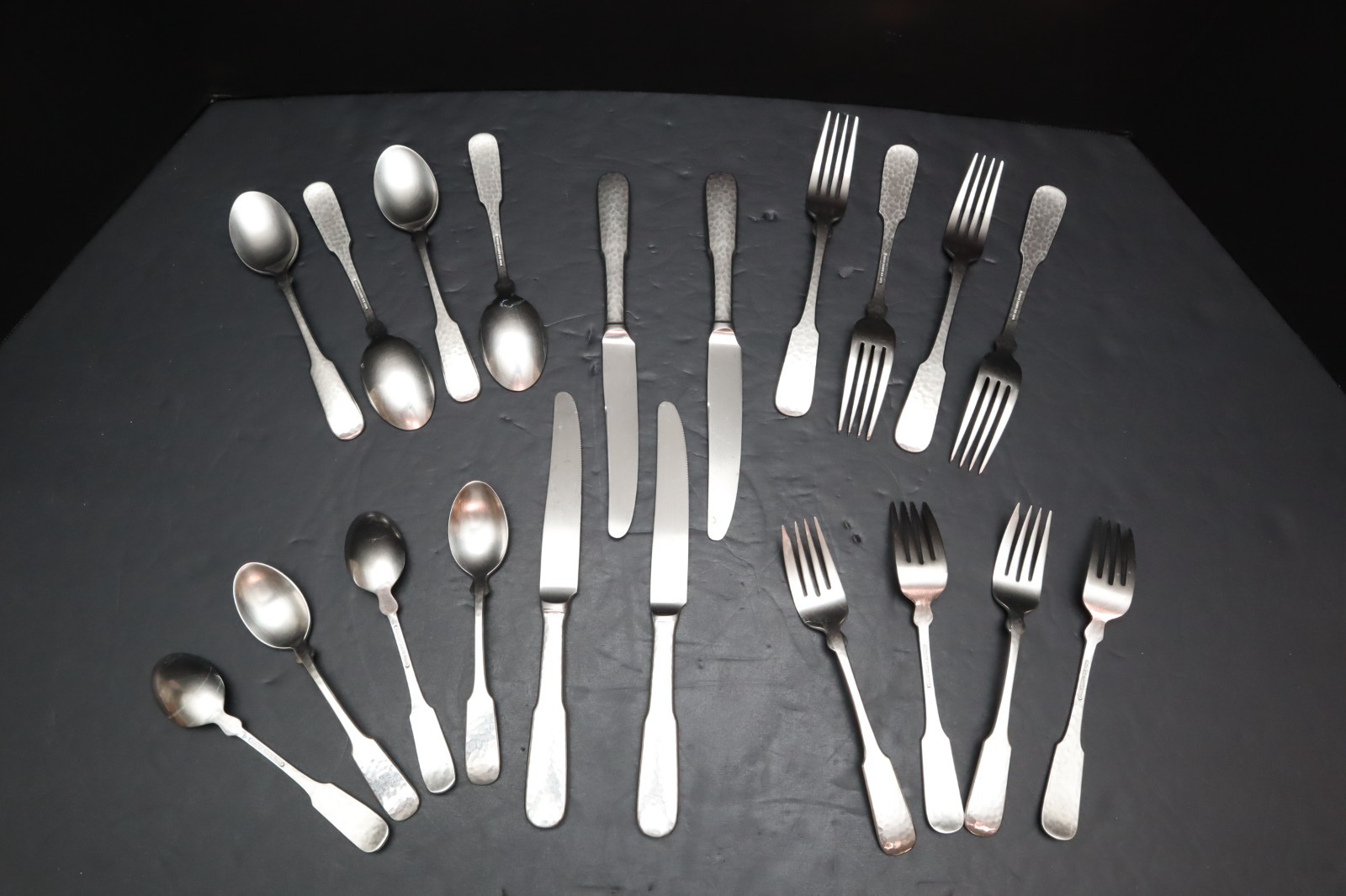 20 Pc Towle HAMMERSMITH Germany Stainless Flatware Hammered Glossy SVC for 4 gallery
