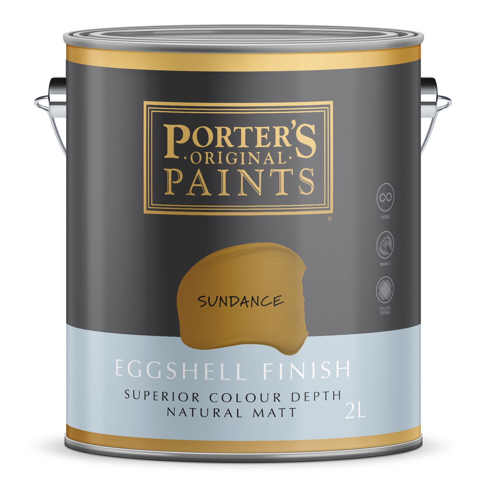 Porter's 2L Sundance Eggshell Finish Broadwall Washable Paint gallery