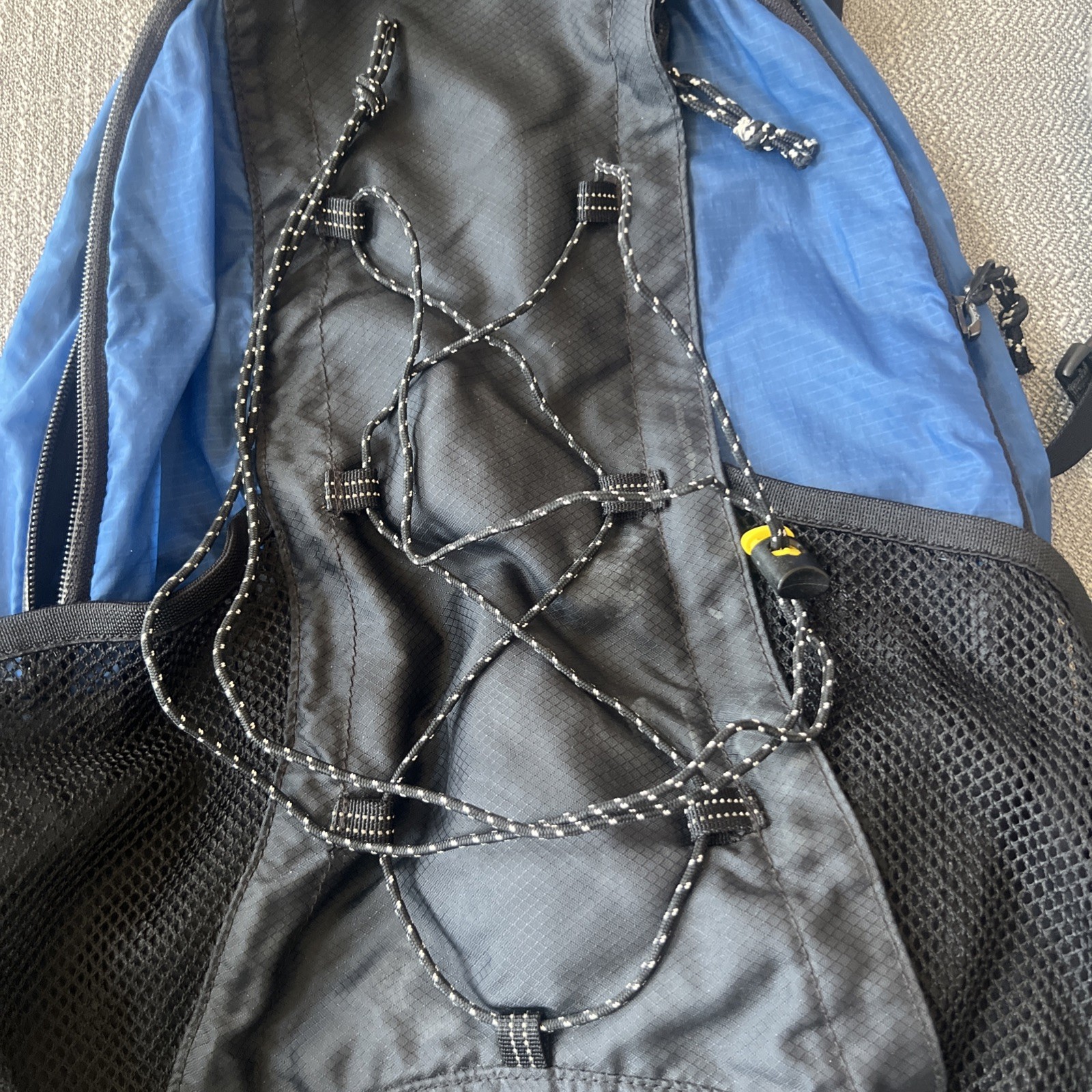 LL Bean Nylon Backpack Blue Black Lightweight Packable Outdoor Gear 2