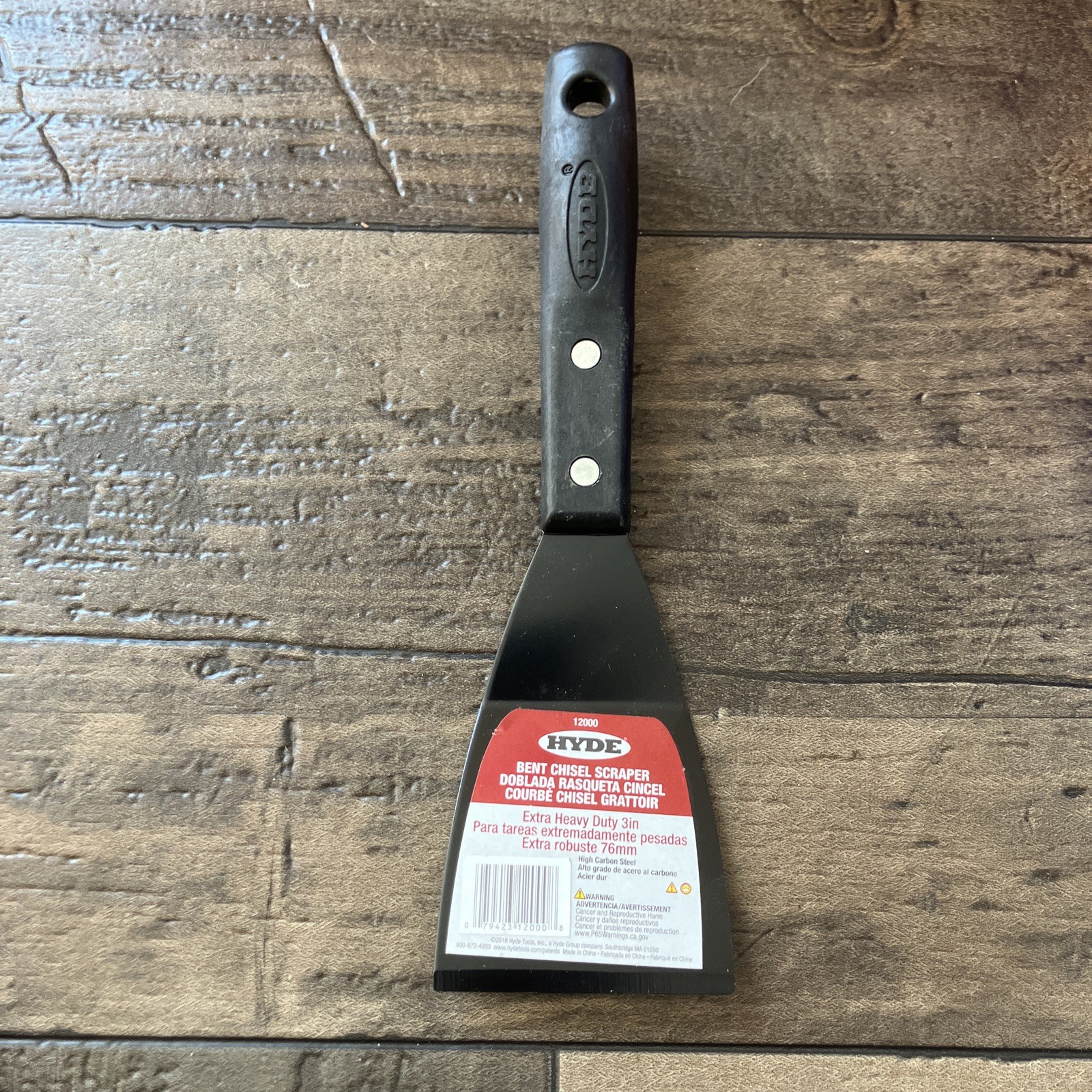 Bent Chisel Scraper 3” Heavy Duty Hyde 12000 HCS Blade Black Contour-Grip gallery