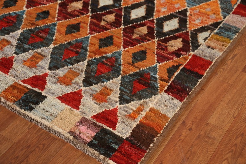 Geometric Unique Luxury Hand-Knotted Moroccan Rug Centerpiece 5x6 ft gallery