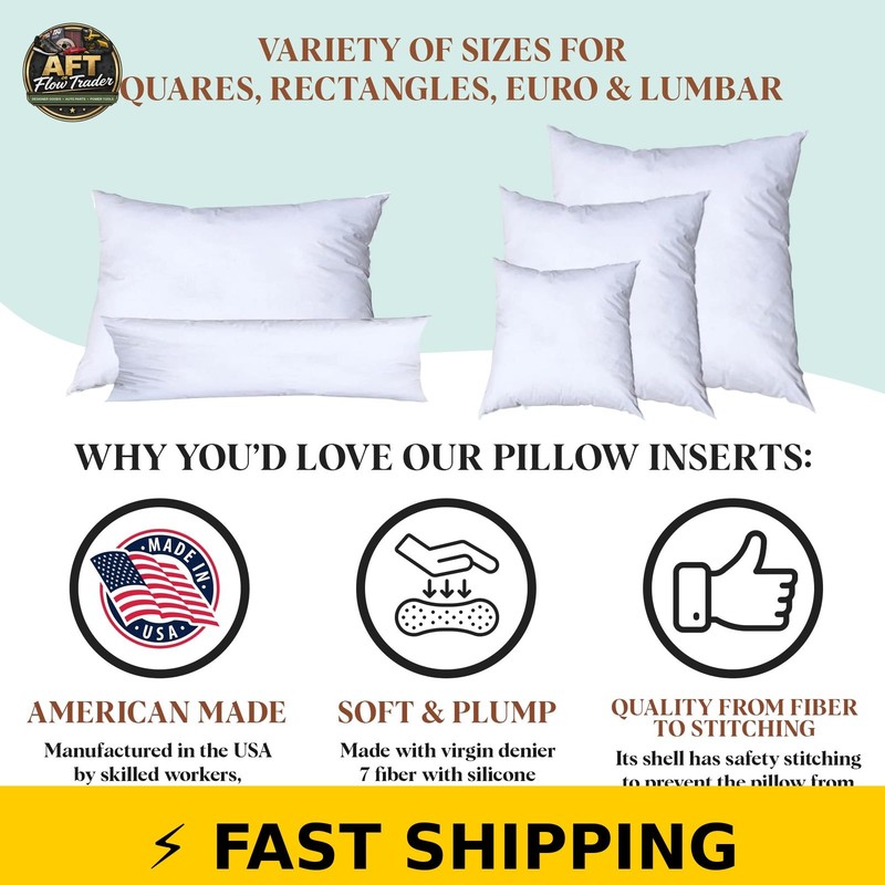 Pillowflex 21x37 Premium Polyester Throw Pillow Insert - Soft & Hypoallergenic gallery