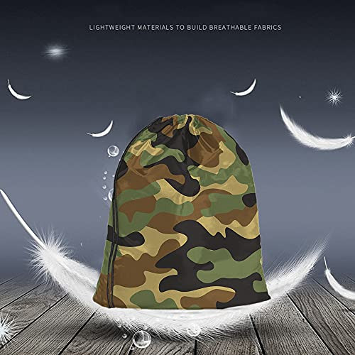 Camouflage Pattern Drawstring Bags Backpack Bag Green 14x16.9 Inch Multi-a213 2