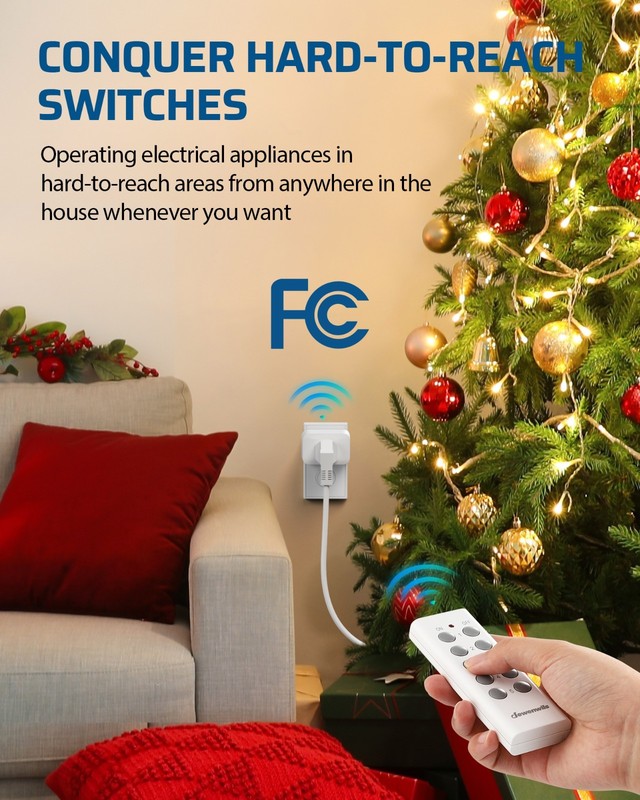 DEWENWILS Wireless Remote Control Outlet,2 Remote 5 Outlets 125V/15A gallery