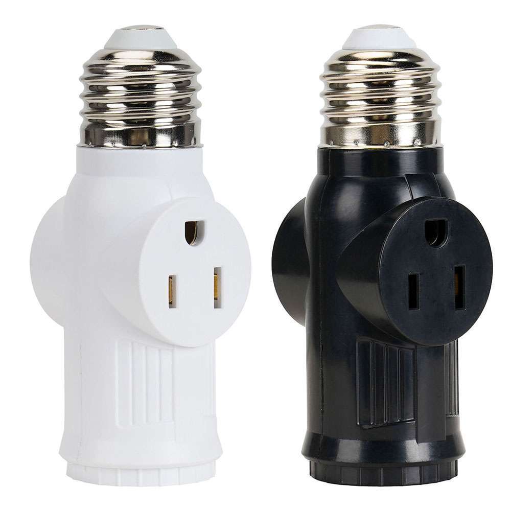 E26 Screw Light Socket to Plug Adapter 2/3Prong Light Bulb Outlet Socket Adapter
