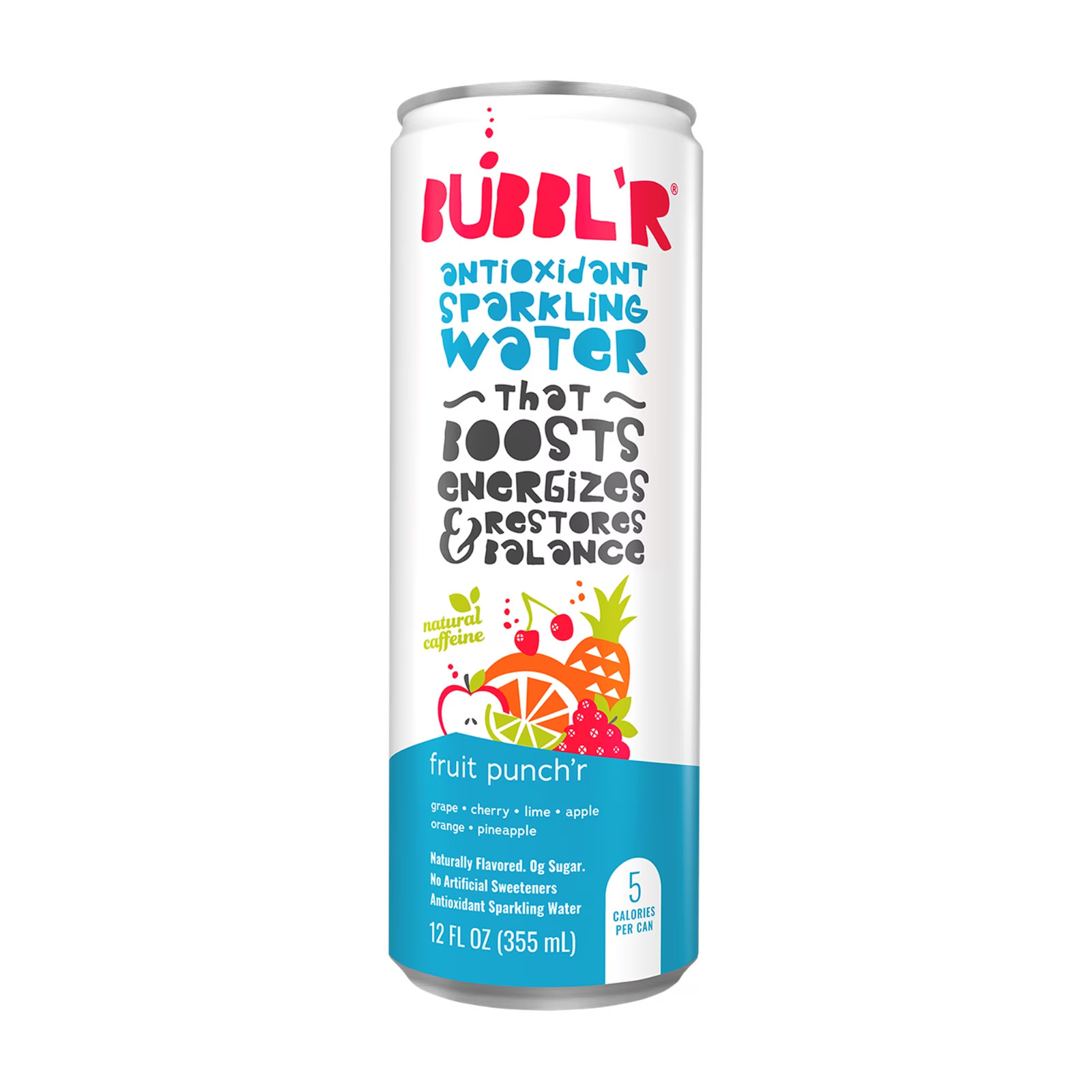 BUBBL'R Antioxidant Sparkling Water, Fruit Punch'r, 12 fl oz, 6 Pack Cans gallery