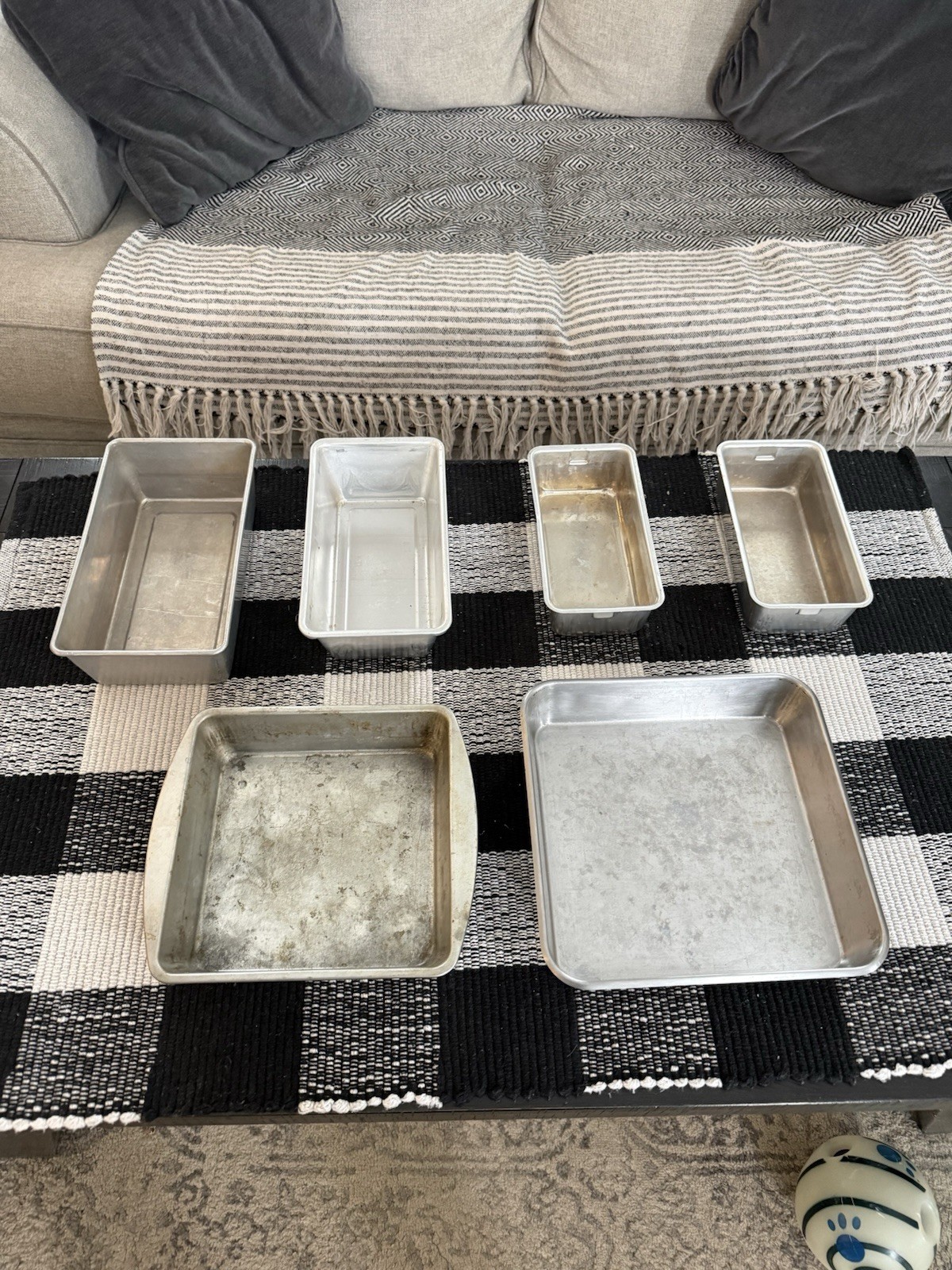 Silver Aluminum Rectangle Square Loaf and Baking Pans Six-Piece Set, Loaf Pan gallery