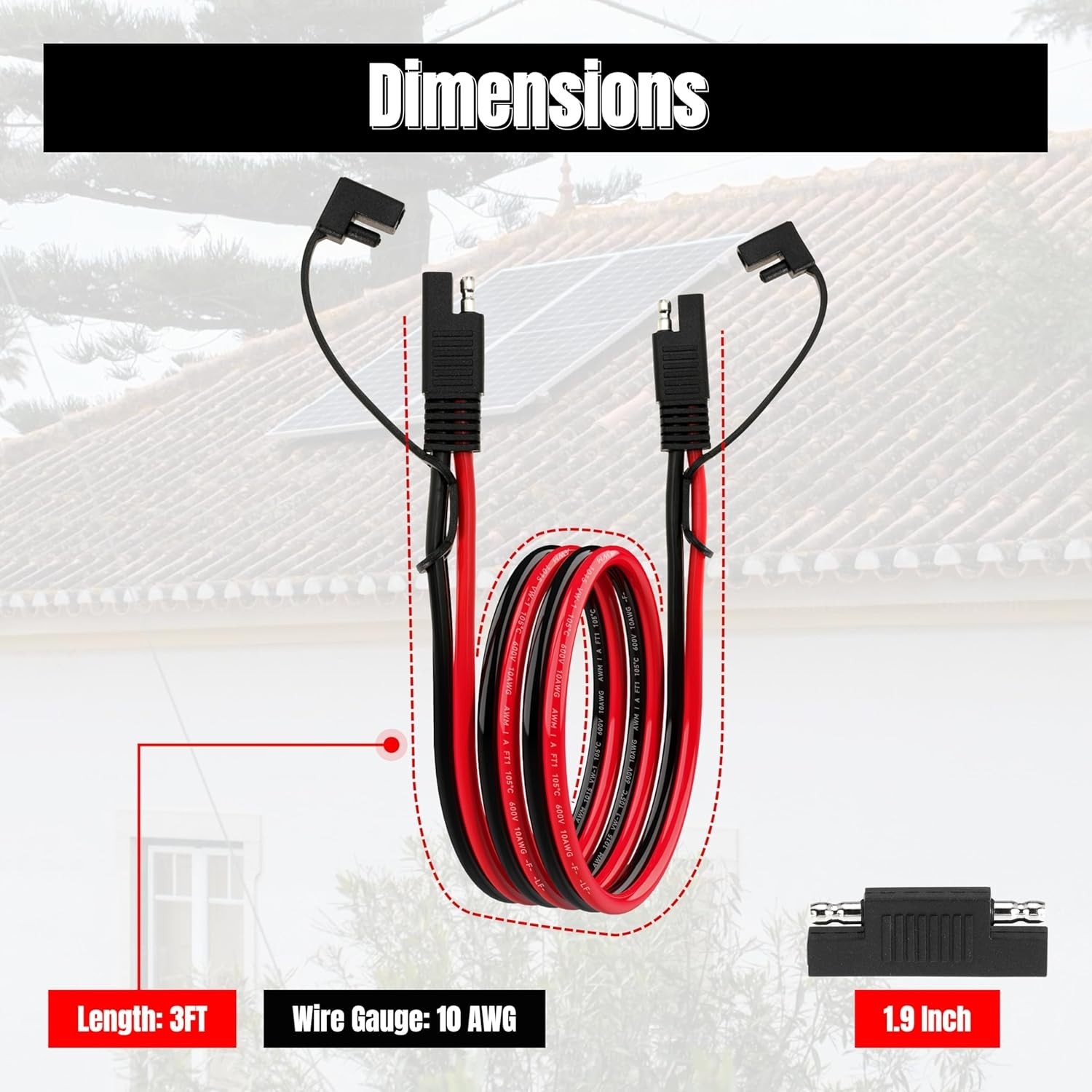 3FT 10AWG SAE Extension Cable,10 AWG Quick Disconnect Wire Harness gallery
