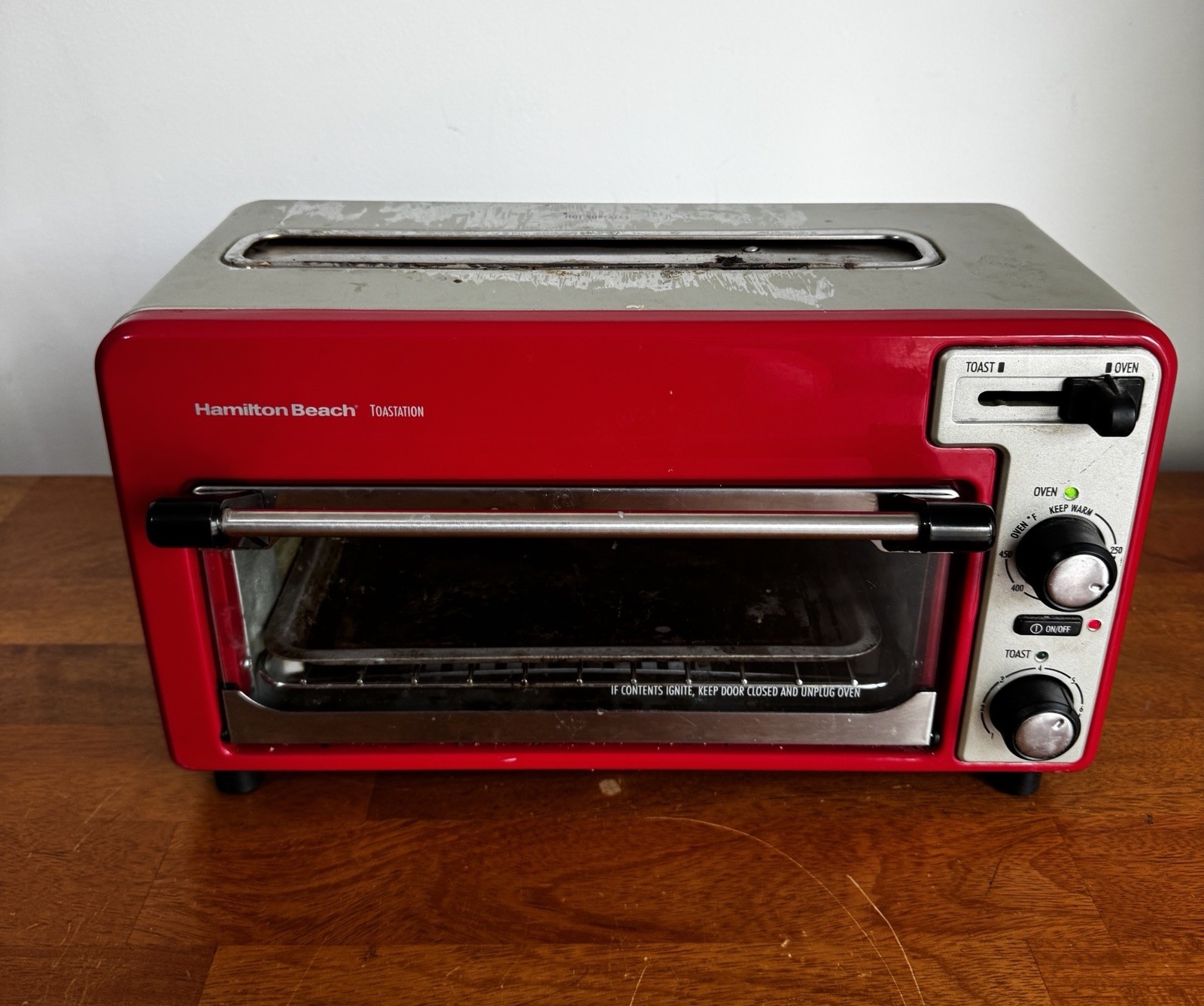 Hamilton Beach Toastation 22722 Countertop Toaster Oven Combo RED Tested Works gallery