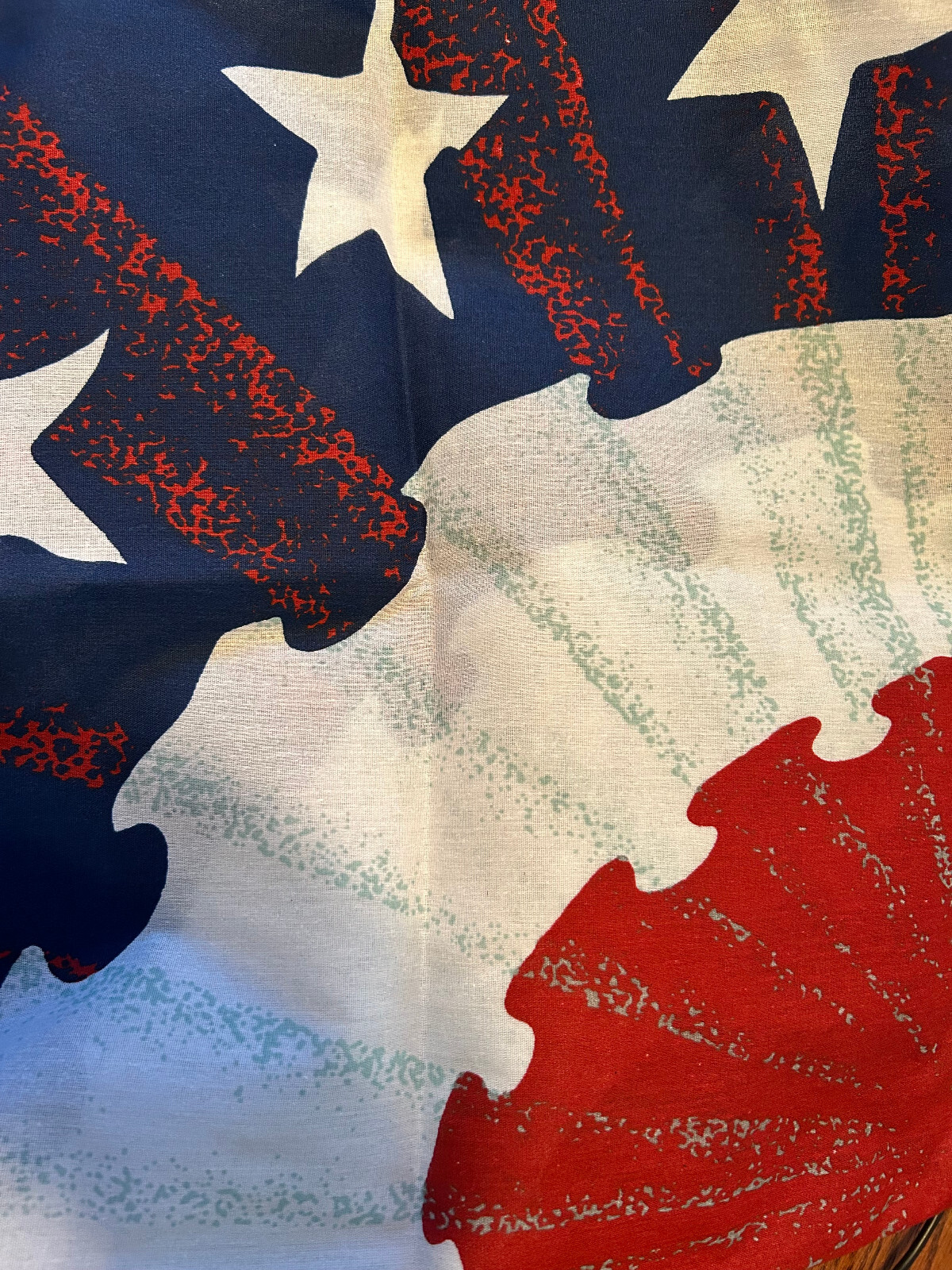 Printed Stars & Stripes poly/cotton Illusion Fan Banner 18" x 36" USA made. gallery