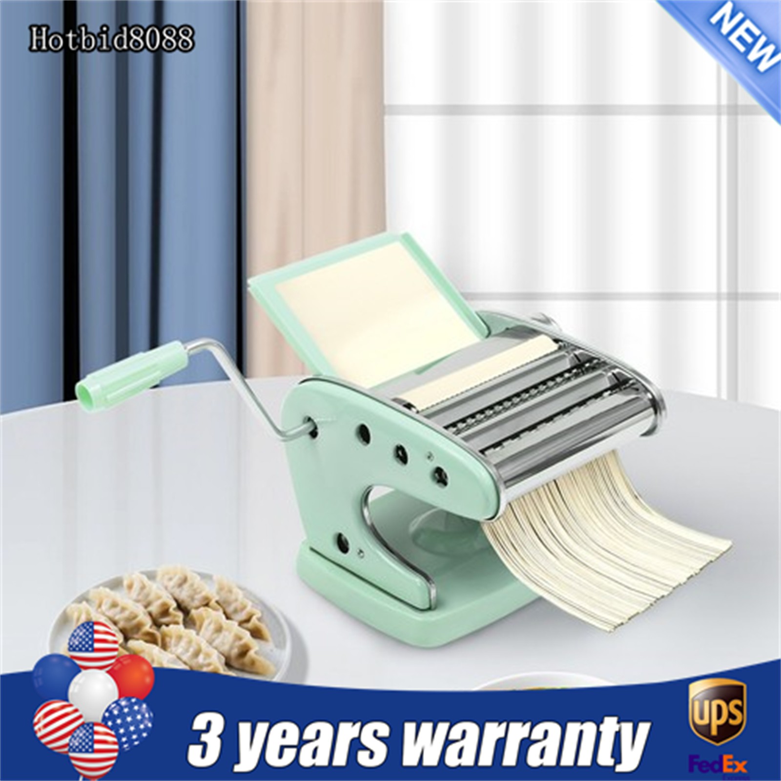 Manual Pasta Maker Machine with Adjustable Thickness Noodle Roller and Cutter gallery