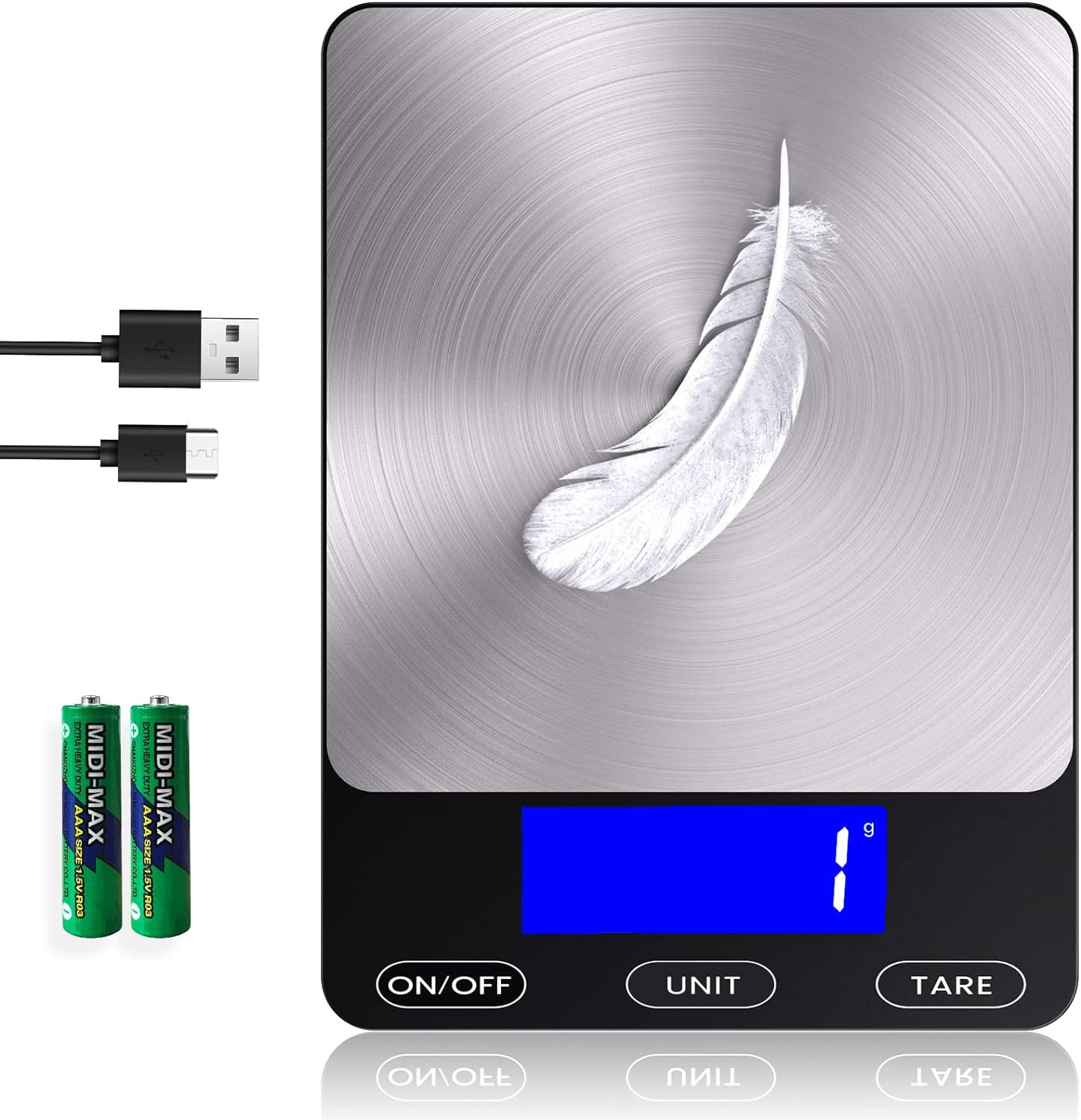 Food Scale -33Lb Digital Kitchen Scale for Food Ounces Grams Rechargeable 304 St gallery