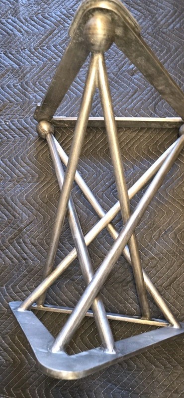 Formations Dual Iron Pedestal Base Modern Geometric Table Base Sculpture Stand gallery