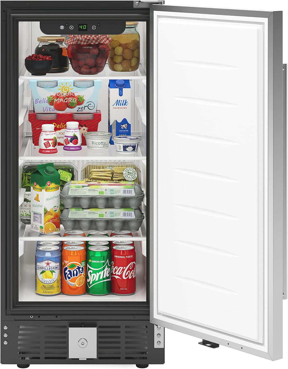 15” Inch 3 Cu. Ft. Built-In Mini Fridge for Food and Beverages with 3 Glass Shel gallery