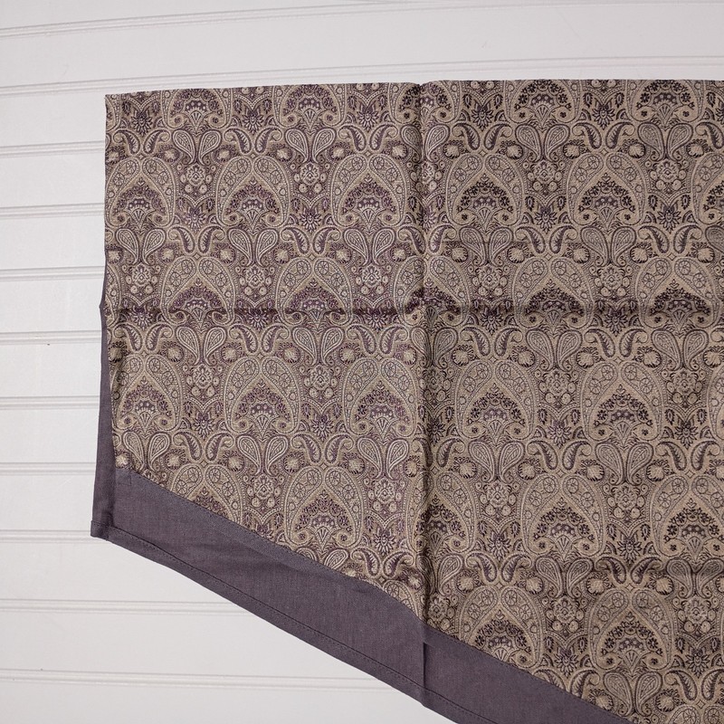PAIR Croscill Malabar Amethyst Ascot Valances Purple Gray Paisley NEW Tassels gallery