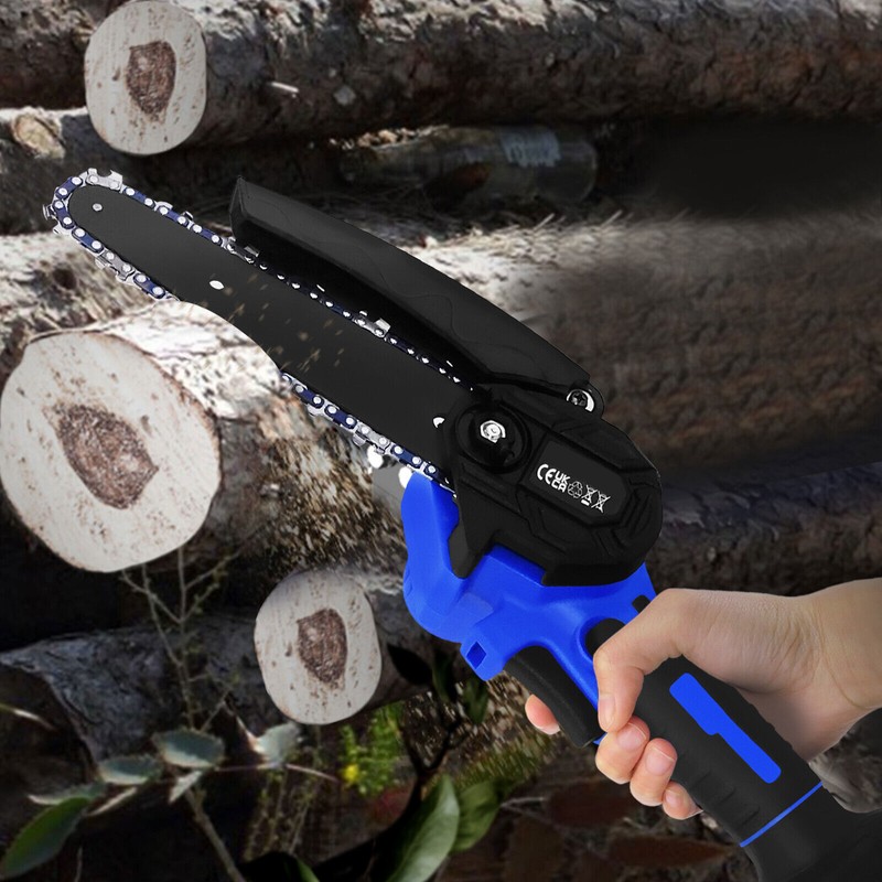 6'' Mini Handheld Electric Chainsaw Cordless Chain Saw Wood Cutter Rechargeable gallery