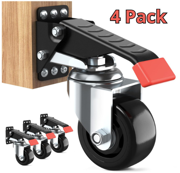 Workbench Casters Kit 920 Lbs Retractable Casters Heavy Duty Bench Caster Wheels gallery