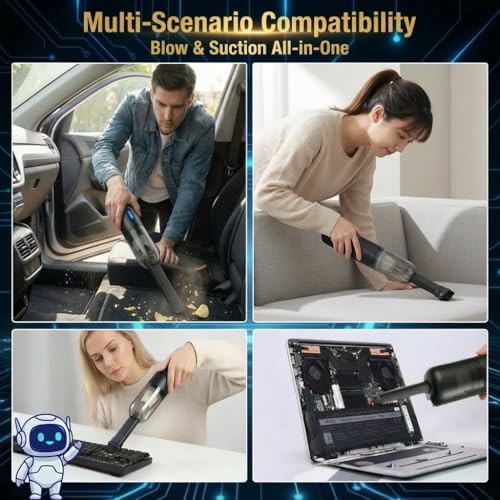 Portable Cordless Handheld Vacuum Cleaner,8000/10000Pa Strong Suction,4-in-1 gallery