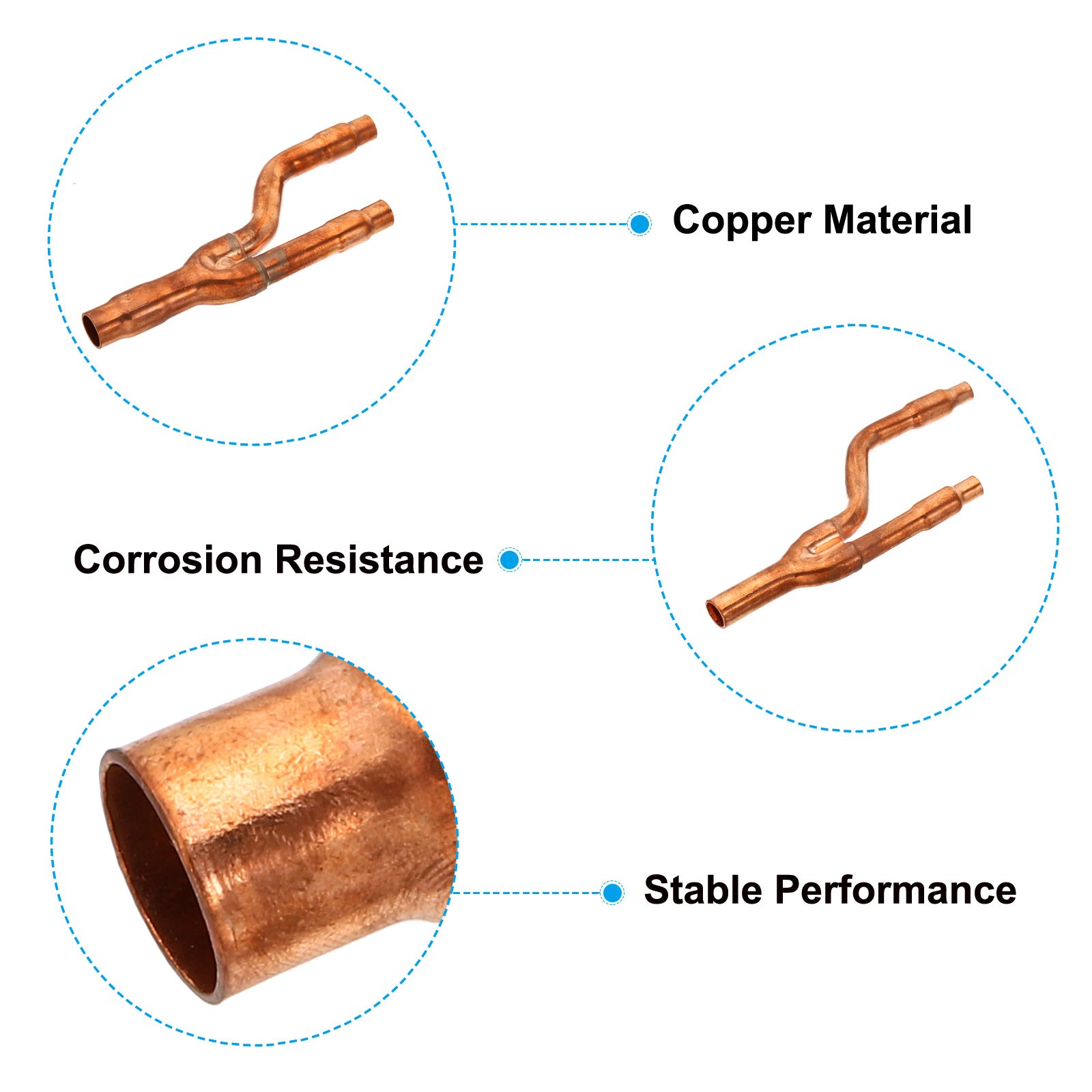 22T Refrigeration Y Branch Copper Y Joint for Central Air Conditioning System gallery