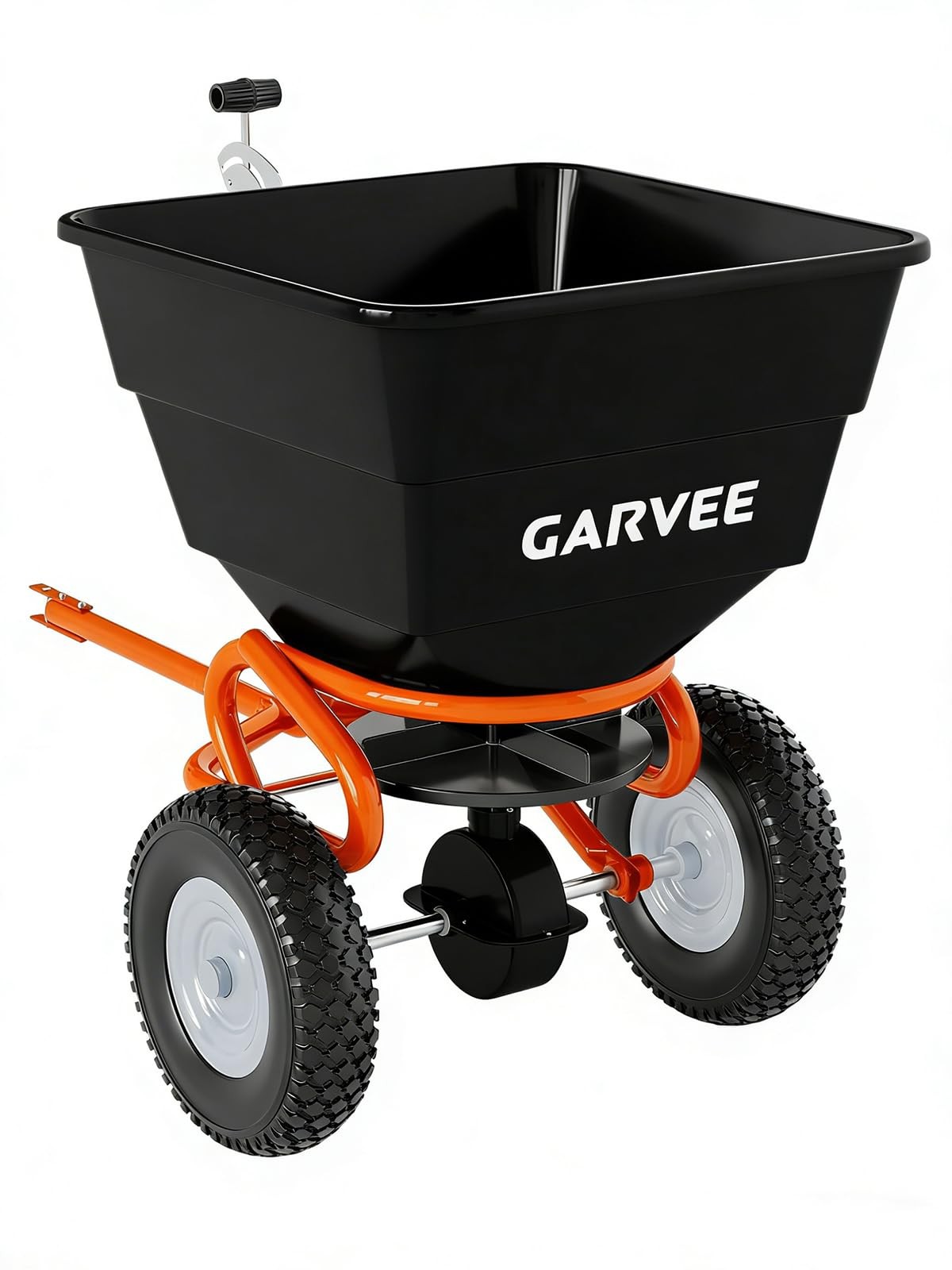 130LBS Tow Behind Broadcast Spreader with 10 Inch Tires Adjustable Flow Control gallery