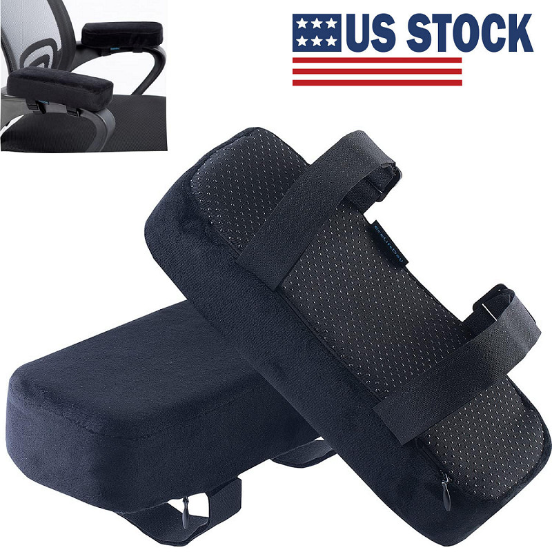 2Pcs Chair Armrest Pad Universal Memory Foam Chair Arm Rest Cushion Cover USA gallery