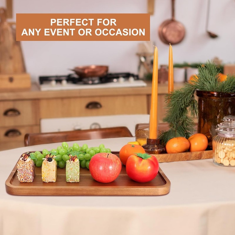 Rectangular Wooden Platters Long Charcuterie Boards Decorations 14 x 8 x 0.8 gallery