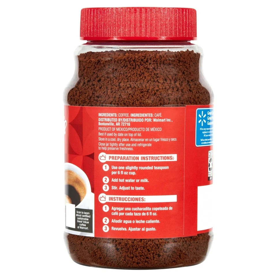 (PACK OF 2) Great Value Classic Medium Roast Instant Coffee, 12 oz gallery