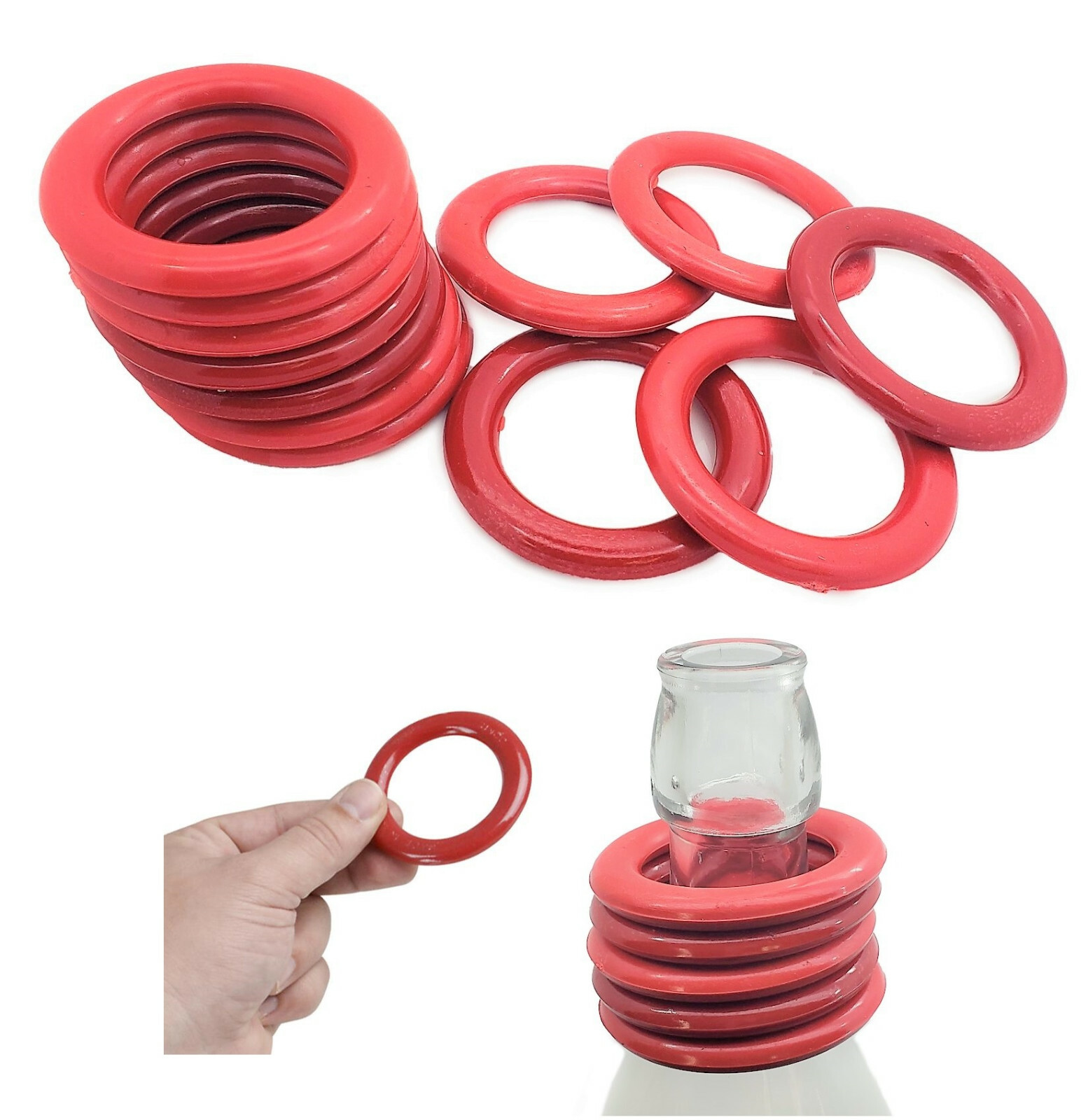 Red Carnival Rings (24 Pieces) 2.5". Carnival Ring Toss Game. Plastic gallery