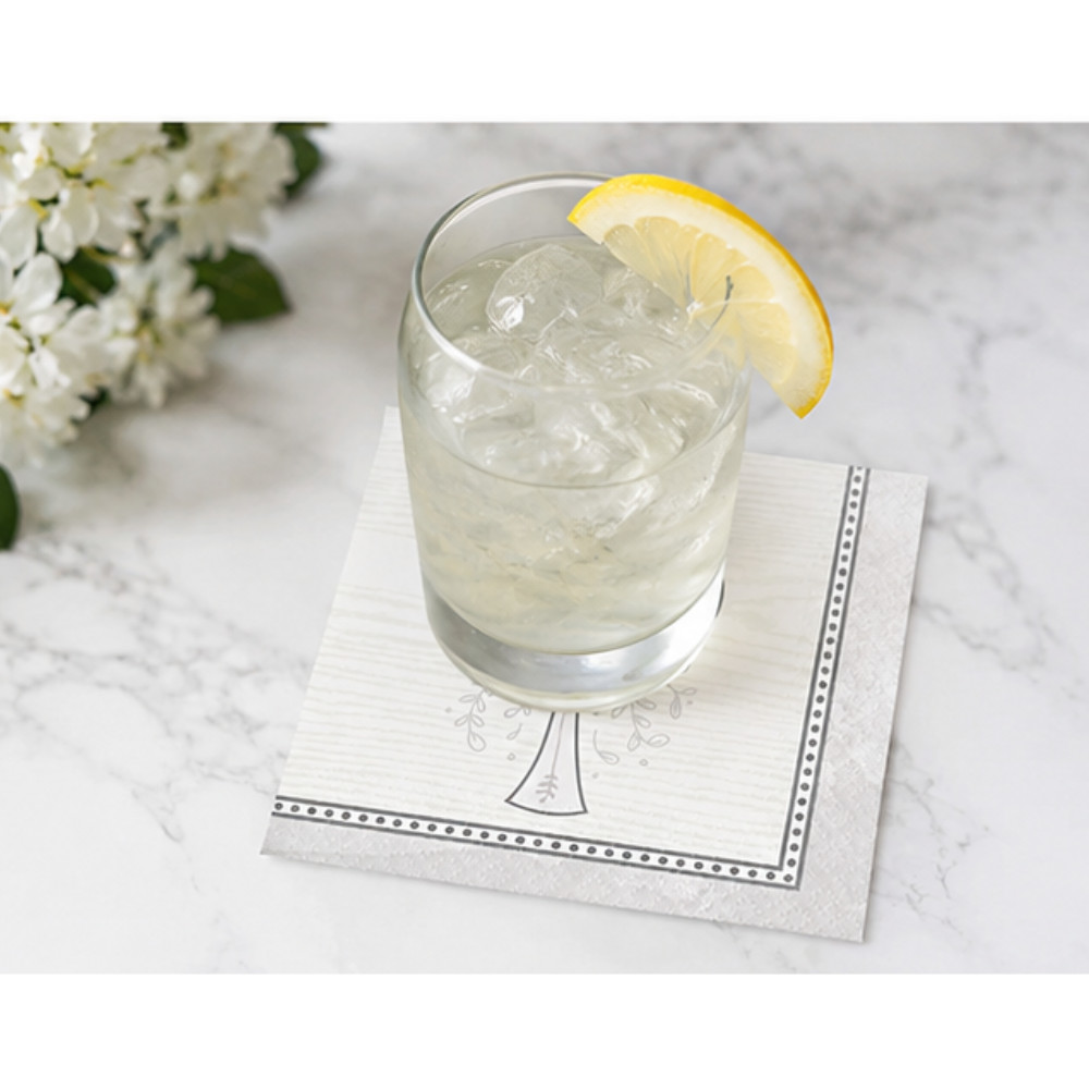 Religious Silver Cross Beverage Cocktail Paper Disposable Napkins – 48 Count gallery