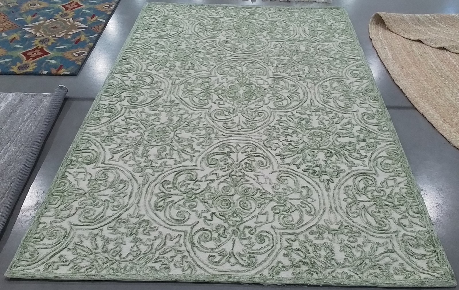 IVORY / GREEN 5'-0" x 8'-0" Back Stain Rug, Reduced Price 1172801898 MSR3511Y-5 gallery