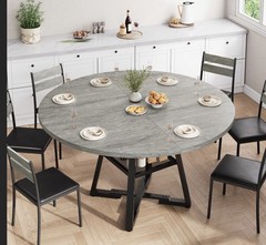 51″ Round Dining Table, Kitchen Dining Room Circle Dinner Pedestal Table