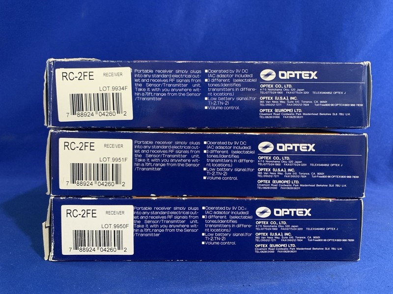 Optex Wireless RC-2FE Sensor Annunciator System Receiver 70 ft Range - Lot of 3 gallery