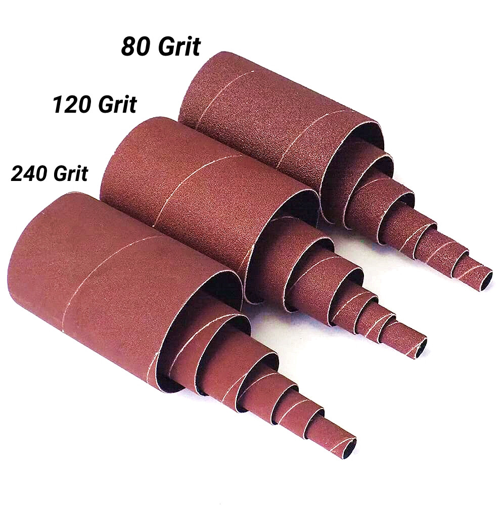 4-1/2" Oscillating Sander Spindle Sanding Drum Sleeves Paper Set 80 120 240 Grit gallery