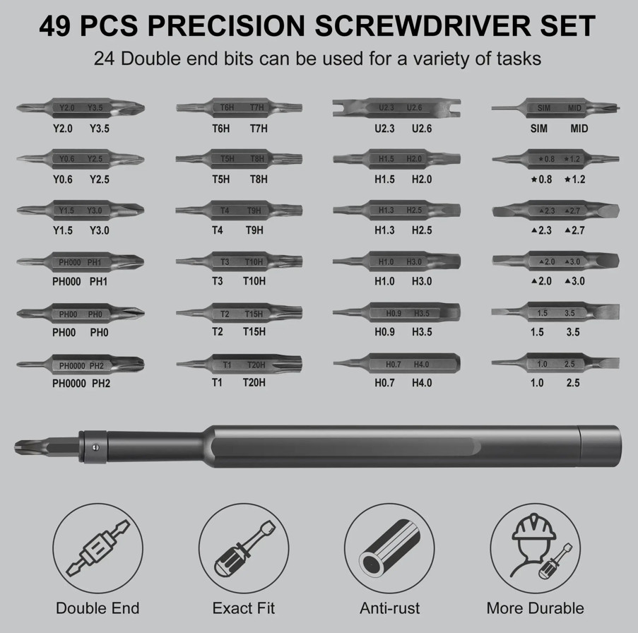 49-in-1 Magnetic Precision Screwdriver Tool Set for Laptop Phone Console Repair gallery