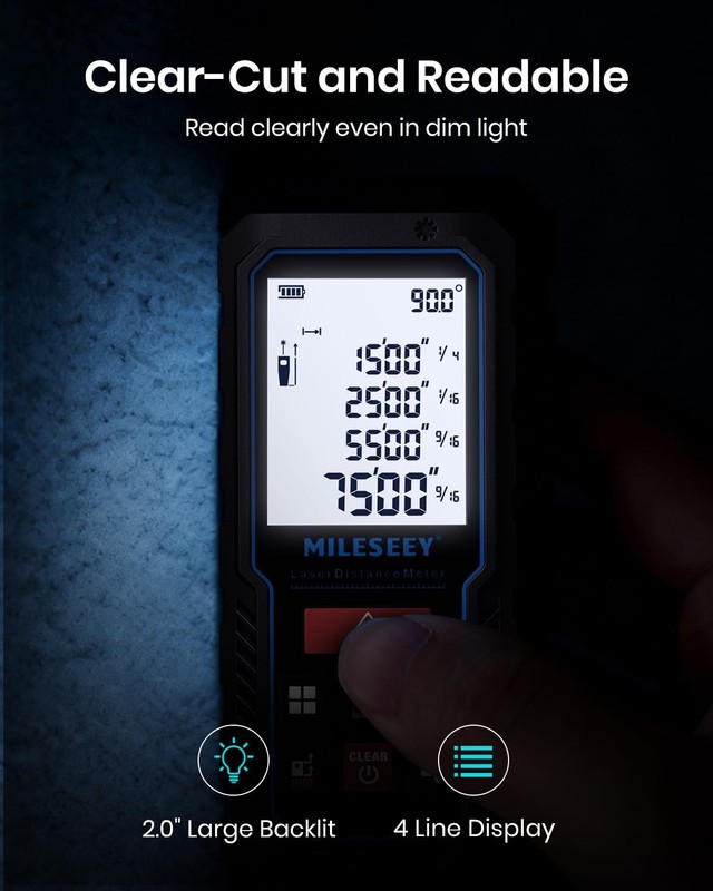 Laser Measure Device, MiLESEEY 229ft Digital Laser Tape Measure with Upgrade ... gallery
