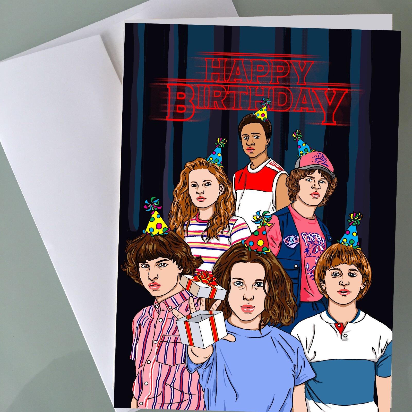 Stranger Things Birthday Card, Funny Birthday Card Girls Fan Art Happy Bday Gift gallery