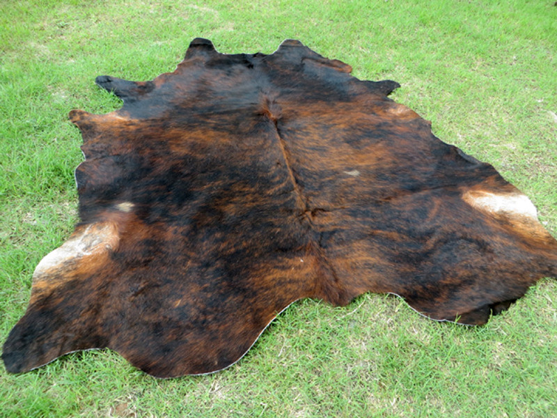 GENUINE 6X6 FT BRINDLE BROWN Cowhide Rug natural Cowhides Cow Hide Skin gallery