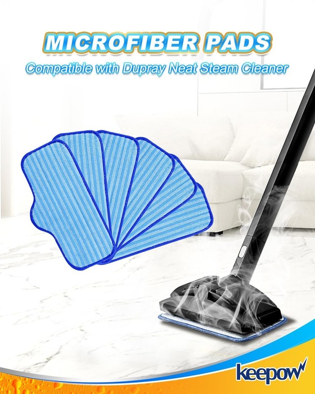 6 Pack Washable Microfiber Pads for Neat Steam Cleaner Reusable Mop Refill Cloth gallery