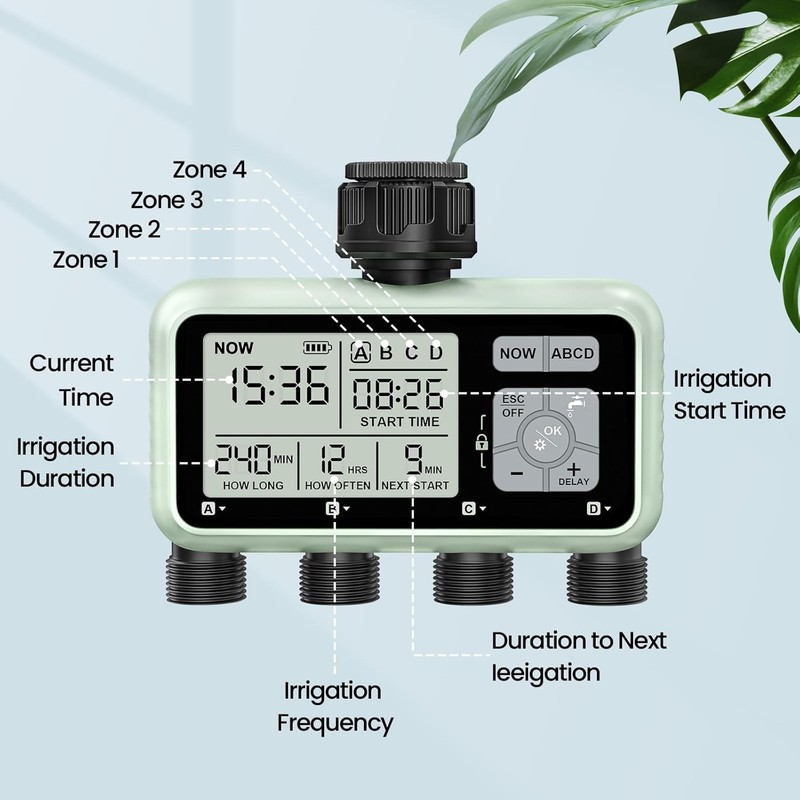 Smart Sprinkler Timer Programmable Water Timer for Garden Irrigation Auto 4 Zone gallery