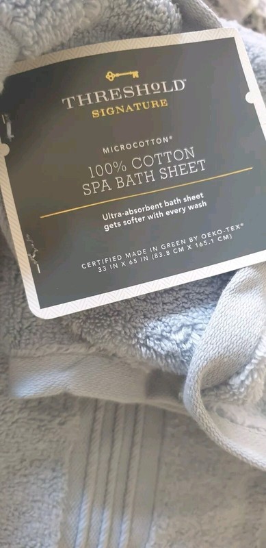 Threshold Spa Bath Sheet Towel Oversized 33in X 65in 100% Cotton Ultra-Absorbent gallery